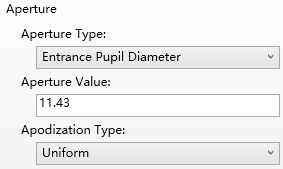 Select "Entrance" in the aperture type